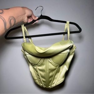 Cowl neck corset top